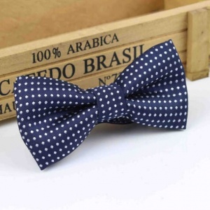Boys Navy Polka Dot Bow Tie with Adjustable Strap